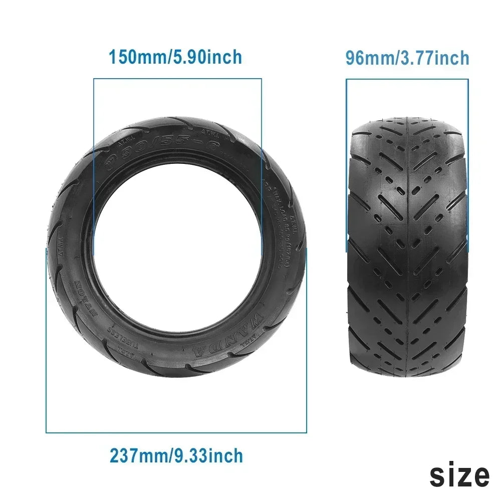 For Electric Scooter 90/55-6 Tubeless Tire Anti-Skid Tyre Rubber Widened Wear-Resistant Thickened Off-road Tyre Wheel Accessory