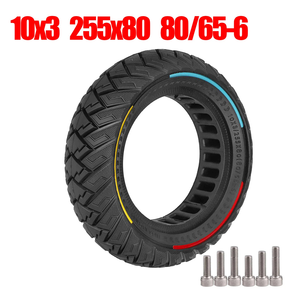 Ulip 10Inch 10x3 Off-Road Solid Tires 255x80(80/65-6) Puncture-proof Tyres For Zero 10x/Dualtron/KaaboKugoo/Inokim/Joyor Scooter