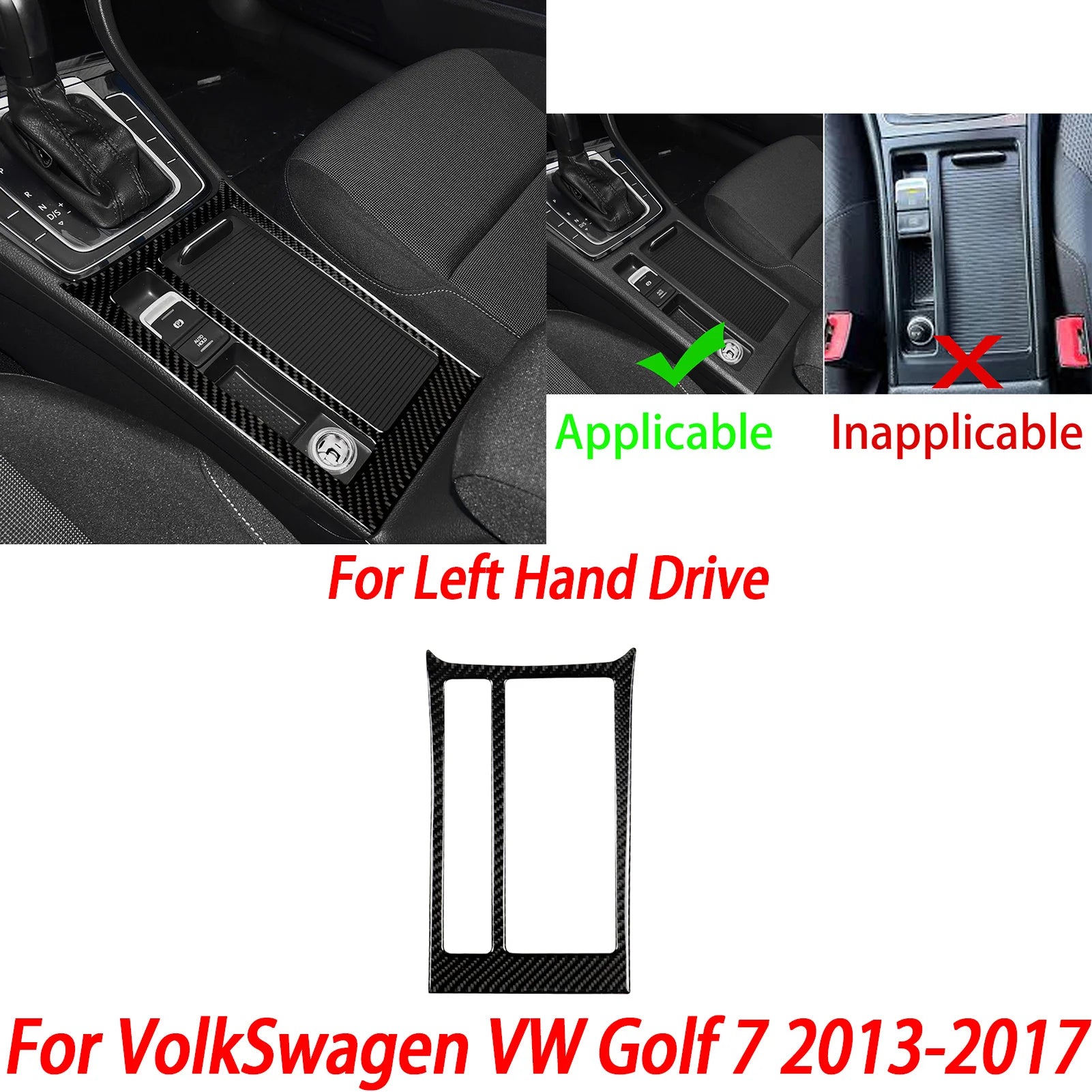 For VW Golf 7 GTI Mk7 2013-2017 Car Interior Accessories Cup Holder Frame Console AC CD Control Cover Gear Shift Panel Sticker