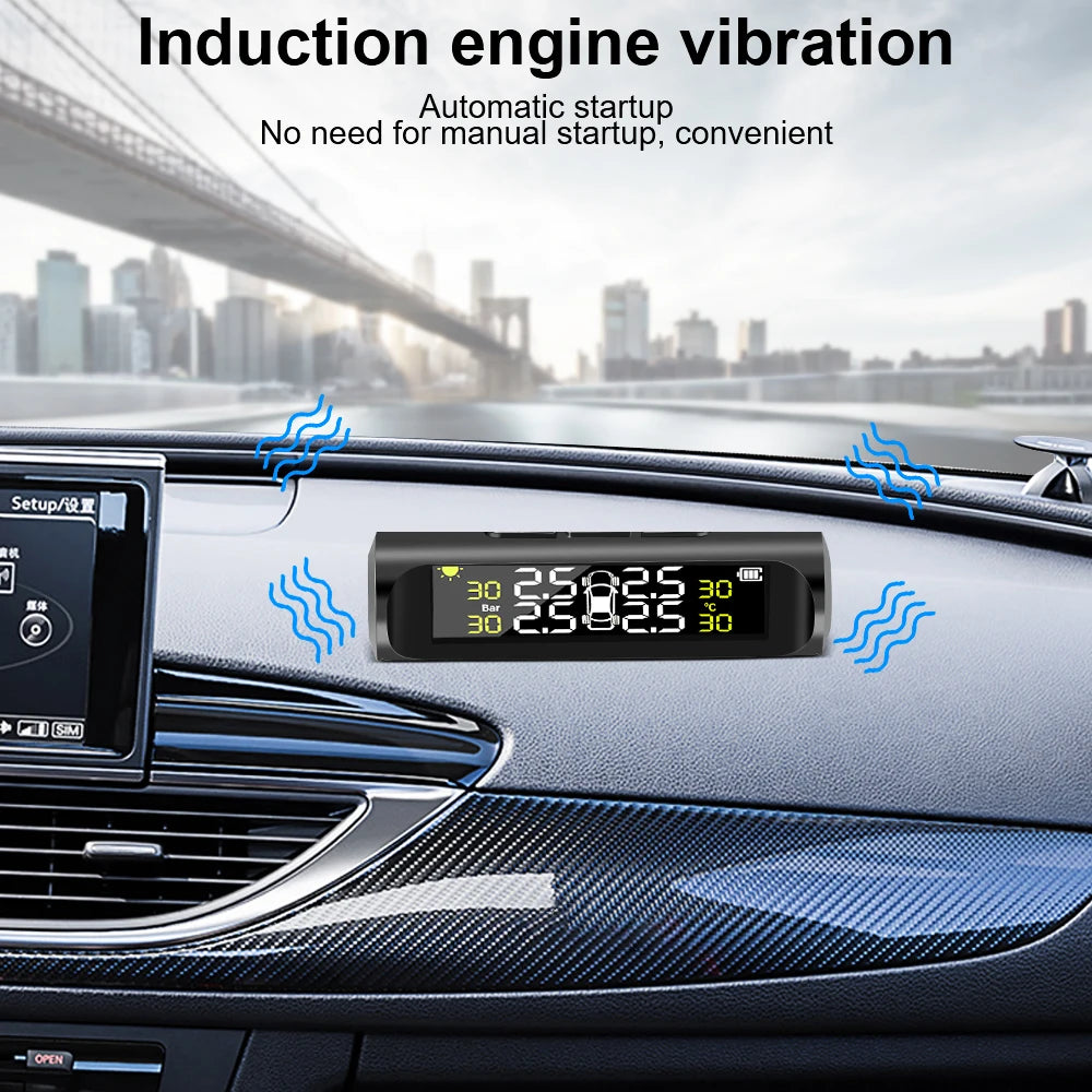 Digital LCD Display Auto Security Alarm Systems Tyre Pressure Monitoring System with 4 External Sensors Car TPMS Universal