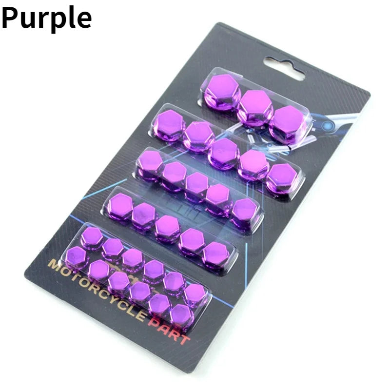 Juego de 30 accesorios para motocicleta, cabeza de tornillo, tuerca, tapa galvanizada, compatible con decoración.