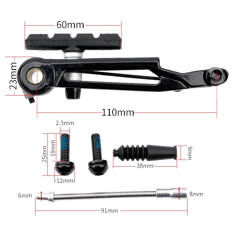 Brazos de freno en V para bicicleta, juego de frenos en V, pinza para bicicleta plegable, extensión de llanta BMX, pinza de montaje directo, accesorios de ciclismo
