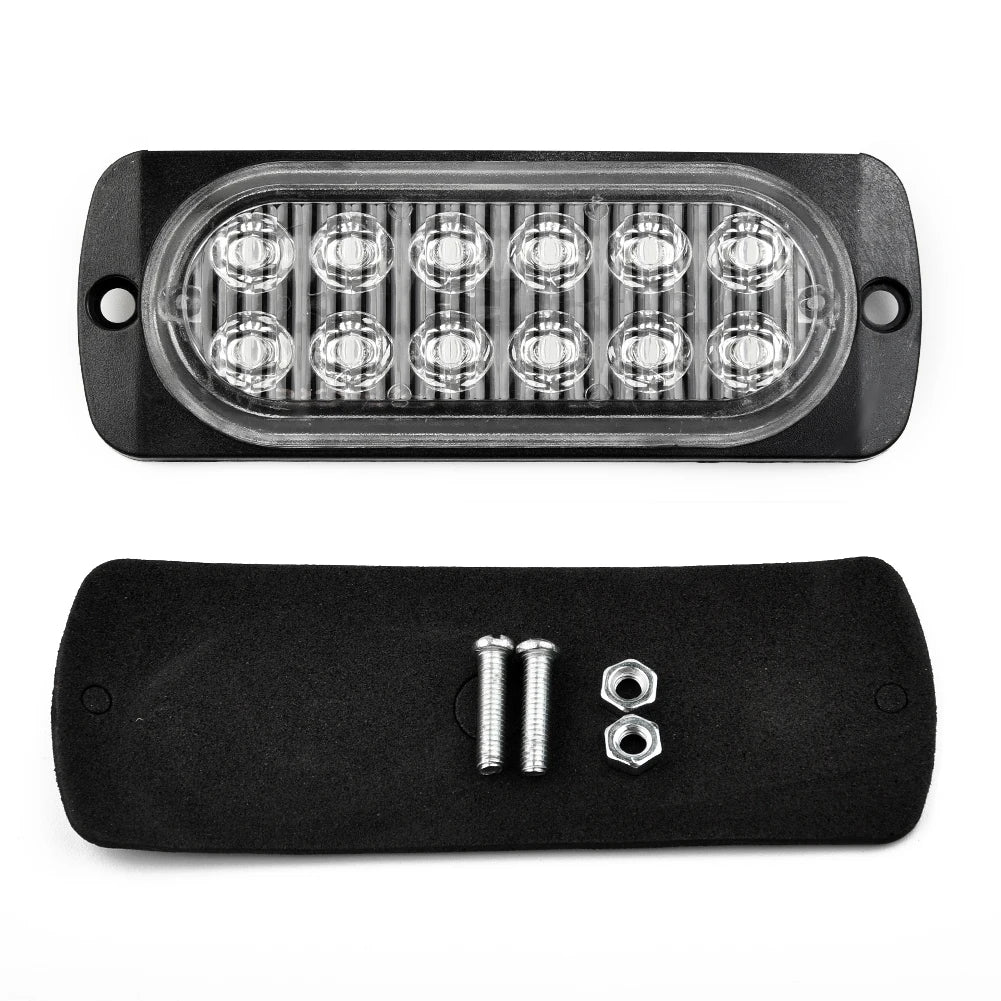 2Pcs 12V-24V Universal Car Rear Red Fog 12 Led Lamp Light      For Truck Car Van Bus Cab LED Urgent Light Automobile Accessories