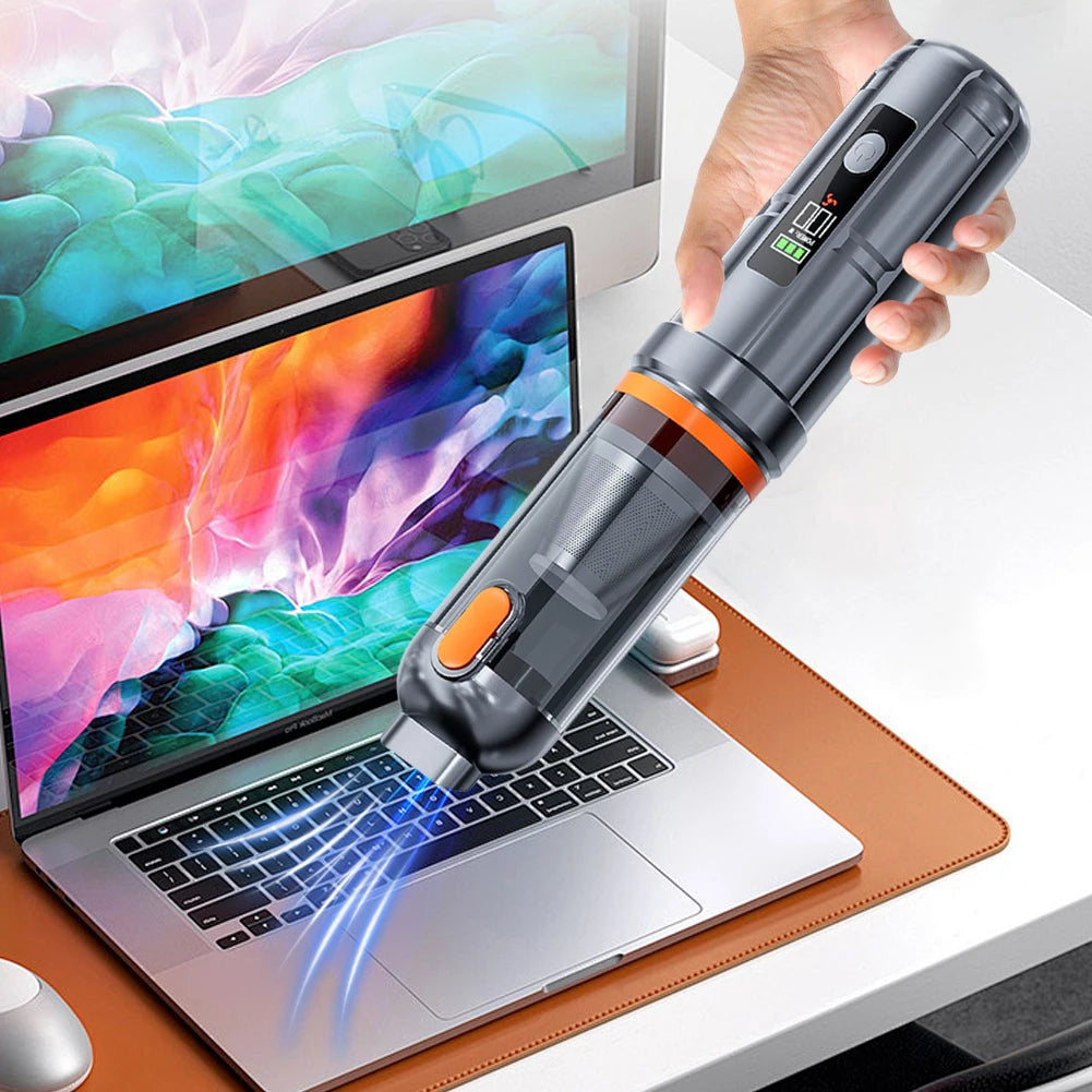 15000PA Car Vacuum Cleaner Rechargeable Portable Cordless Compressed Air Duster with Brushless Motor for Car Home Office Pet