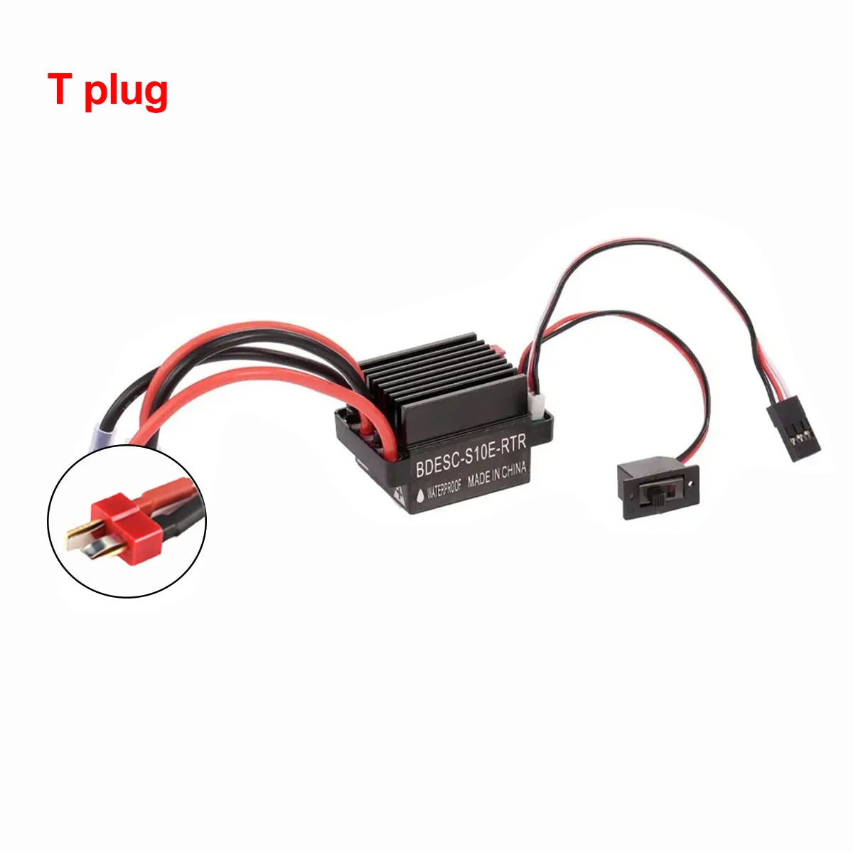 NEEBRC 320A Brushed ESC Electric Speed Controller 2-3S Waterproof 5V/2A BEC for 1:10 RC Car Boat RC Crawler