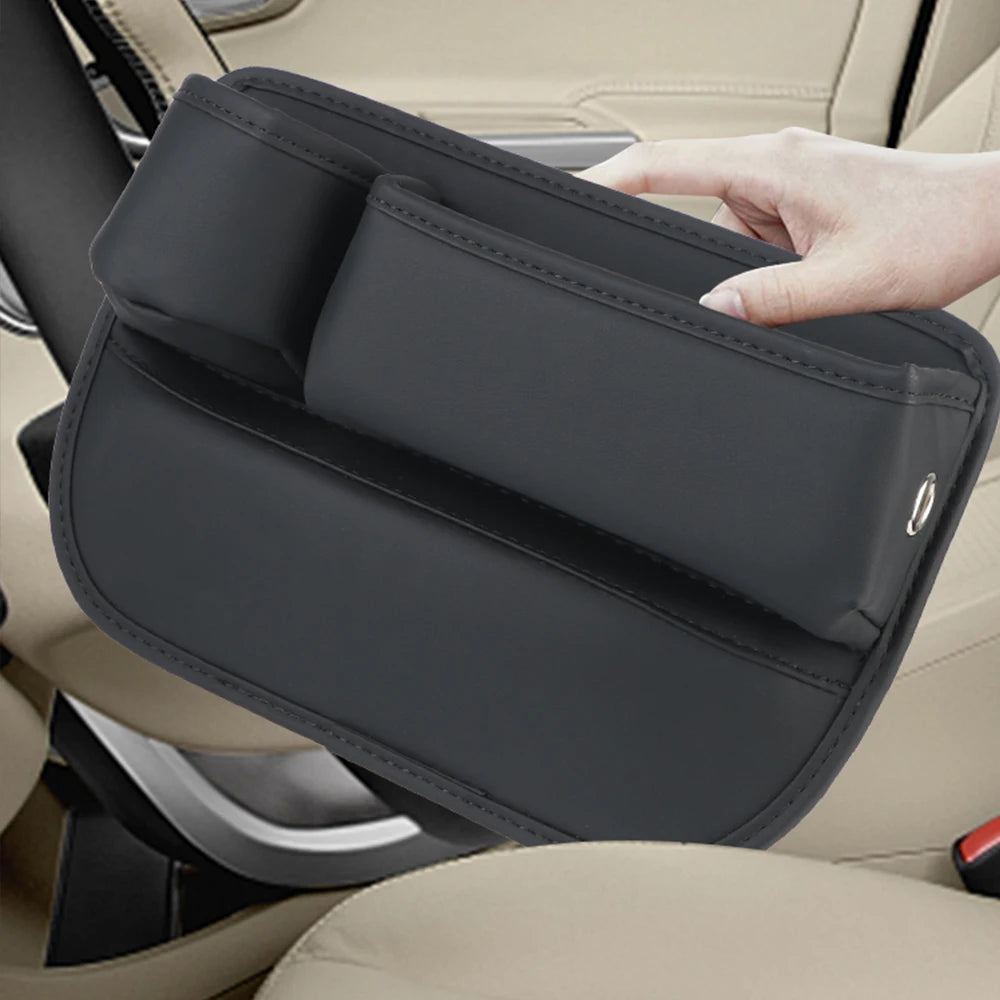 With Cup Holder for Cellphones Car Interior Accessories Car Seat Gap Organizer Auto Console Side Storage Box Pu Leather