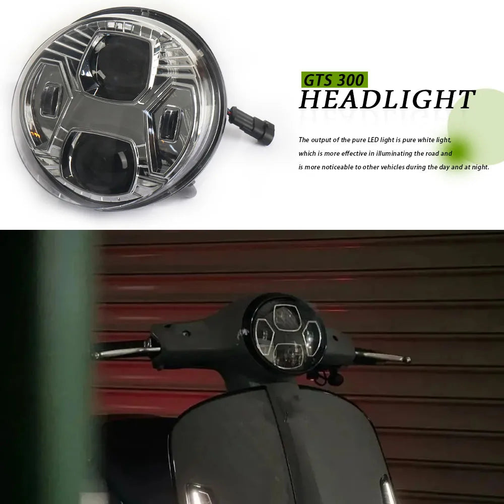 For Vespa GTS300 gts300 Gts 300 GTS 300 Motorcycle Accessories 3 colors Front LED Headlight Headlamp Head Light Fairing
