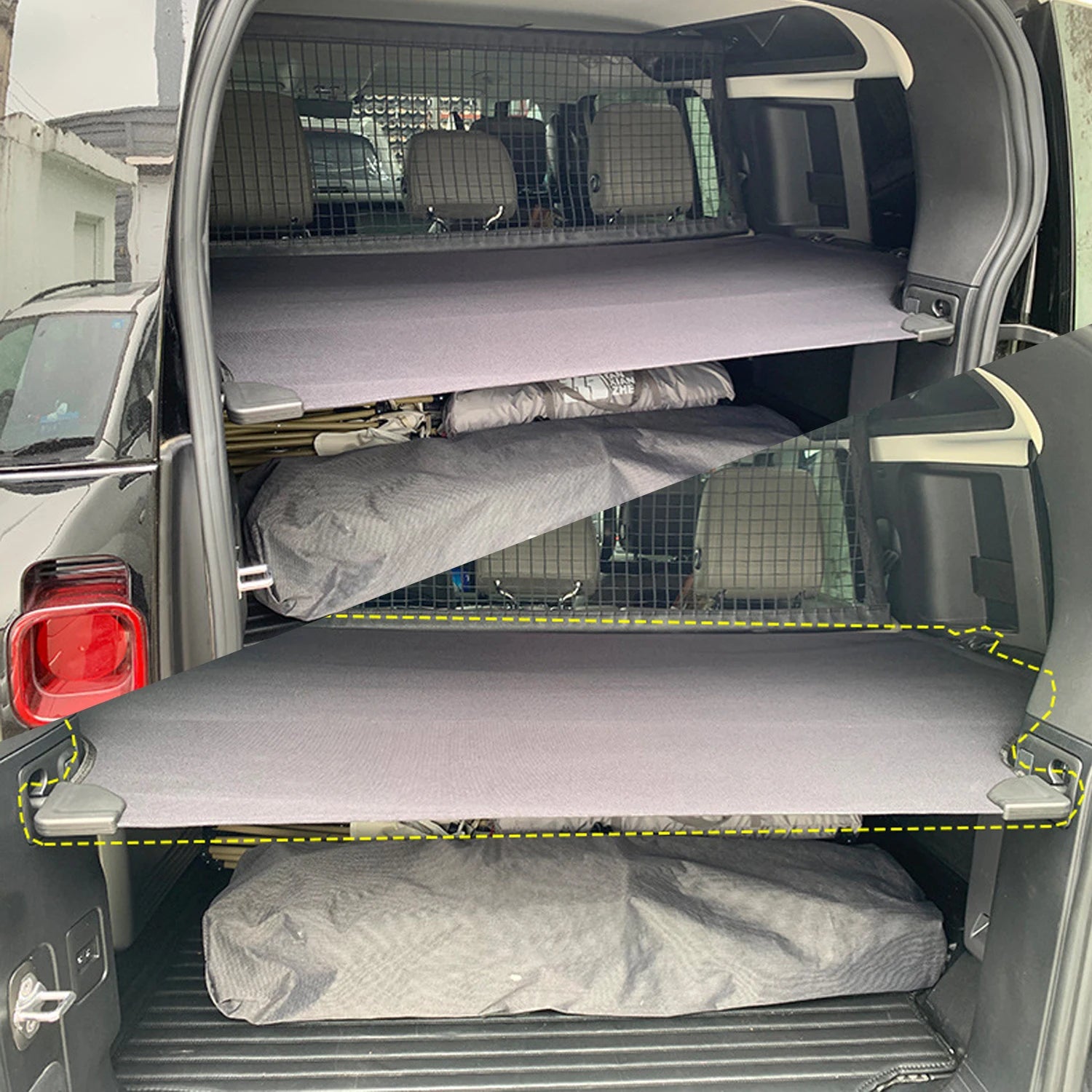 Stowing Tidying For Land Rover Defender 110 2020-2023 Oxford Cloth Car Rear Trunk Curtain Cargo Cover Storage Bag Net