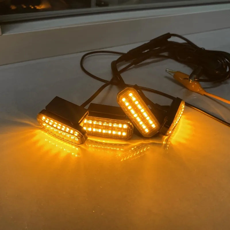 LED Front Grille Light For Pickup Offroad Suv Car Daytime Running Light Wheel Eyebrow Lamp 12V
