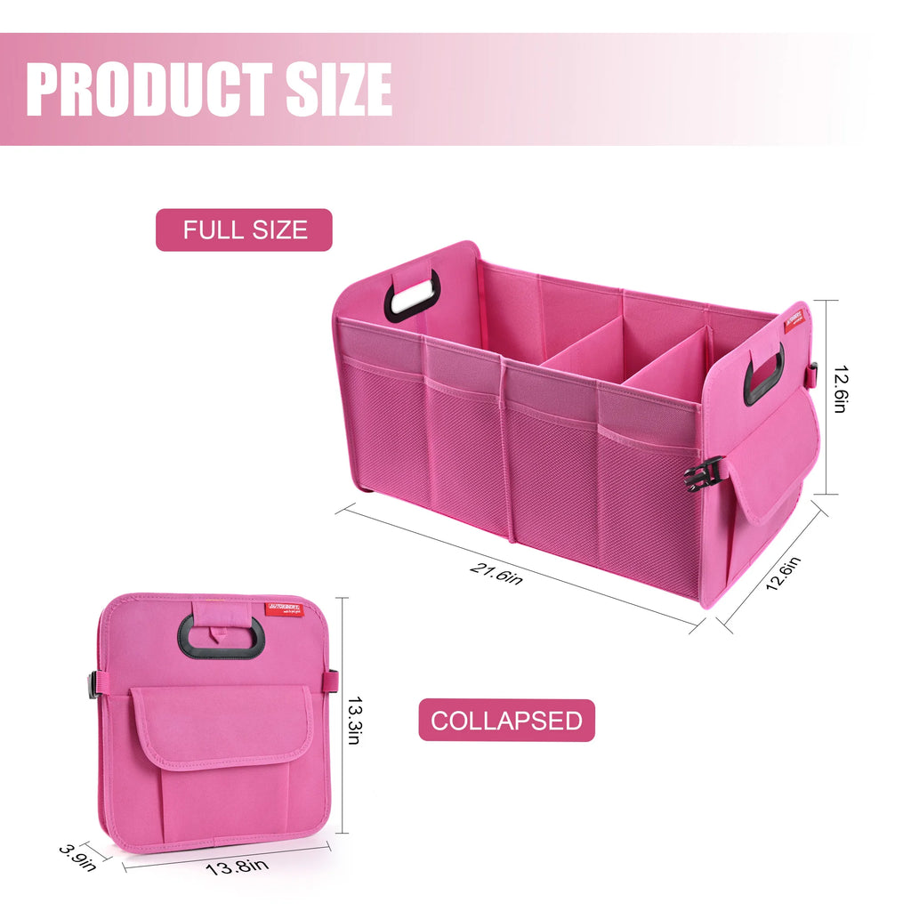 Car Trunk Organizer Car Storage Durable Handles Collapsible Multi-Compartment Car Organizers Foldable and Waterproof for Any Car