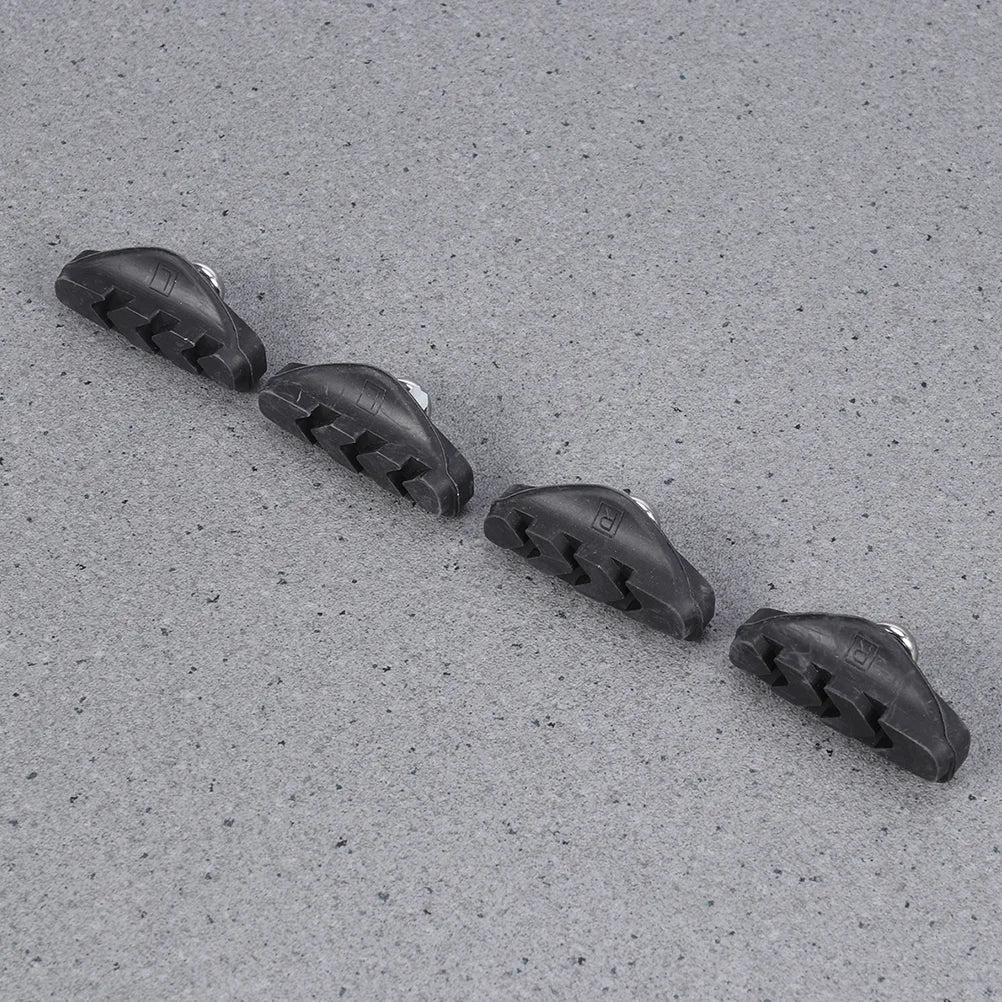 C Brake Pads V Shaped Grooved Rubber Wear Resistant Noise Reduction Design Universal Fit For Road Mountain Bikes Compatible