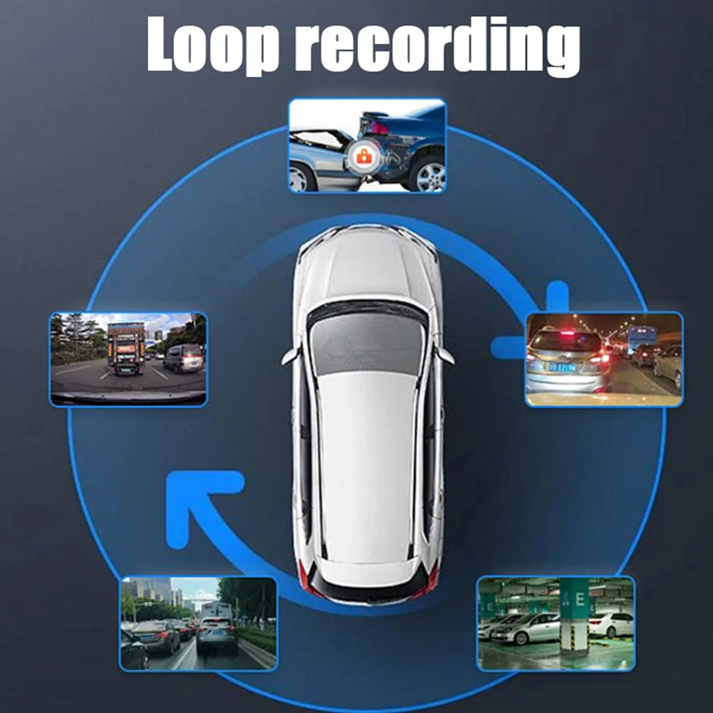 Car Camera Recorder 3 Channel Dash Cam 1080P Dash Camera Wifi Triple Car Camera with 32GB Card 2 Inch LCD Display 150mAh Battery