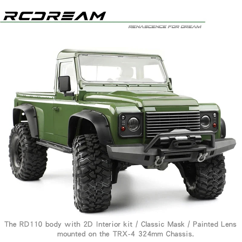 TRX4 Wilderness Guardian RD110 Pickup Truck Shell 2 Doors 324mm Wheelbase for 1/10 RC Crawler Car Traxxas RCDream Defender Parts