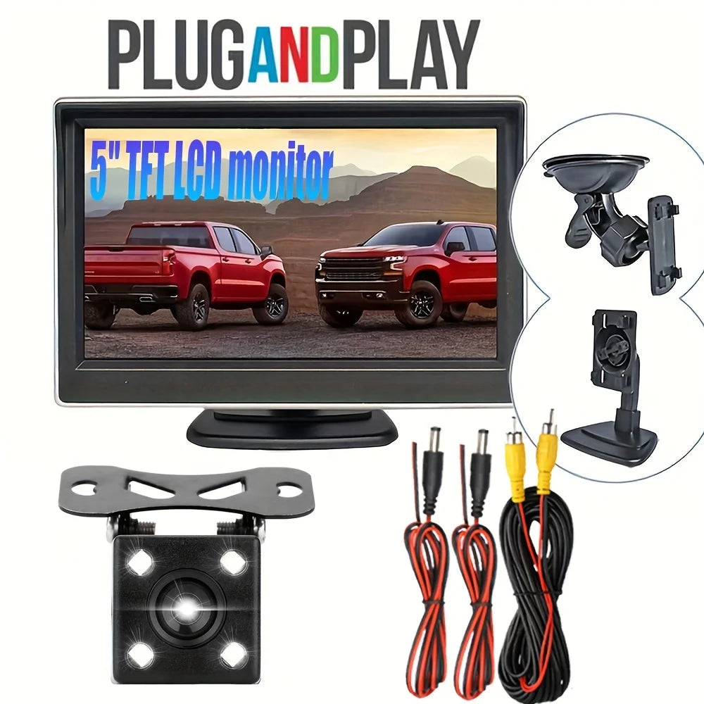 DIY 5'' Inch TFT LCD Screen Monitor For Car Rear View Reverse Backup Parking Camera