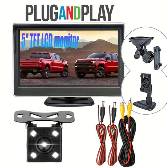 DIY 5'' Inch TFT LCD Screen Monitor For Car Rear View Reverse Backup Parking Camera