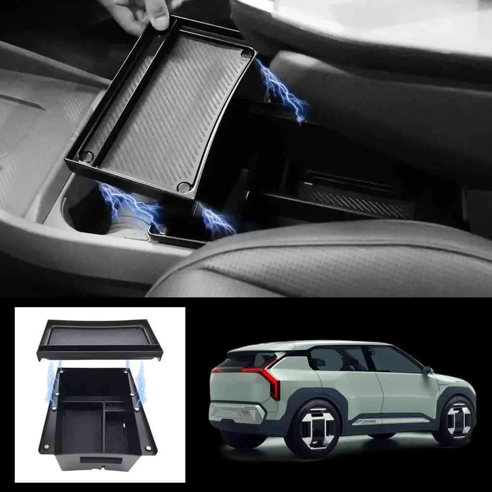 For Kia Ev3 Center Console Armrest Storage Box Organizer Tray Car Central Armrest Box Storage Box for Miscellaneous Items