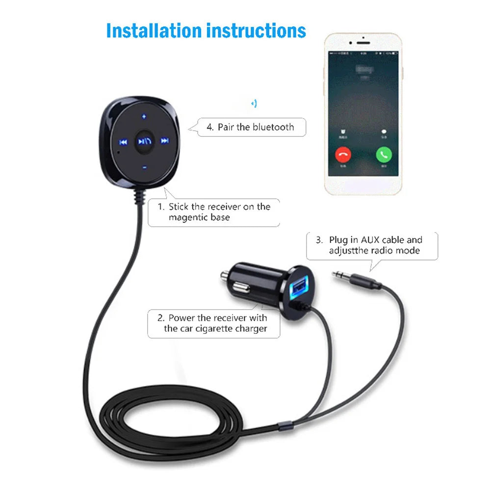 Car Bluetooth-compatible Audio Receiver Wireless Bluetooth-compatible Music Receiver for Car Stereo with AUX IN Auto Accessories