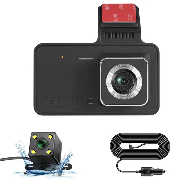Dash Cam Front Rear View Camera Video Recorder Dual Lens Car DVR Cycle Recording Night Vision G Sensor 1080P Dashcam 4 Inch