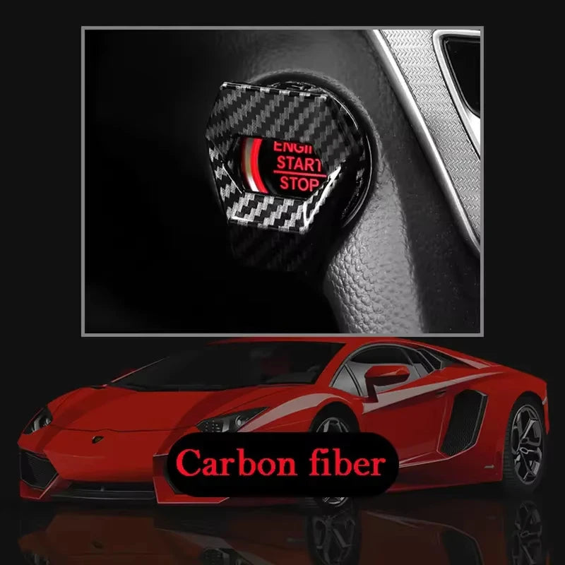 new Car Engine Start Stop Switch Button Cover Decorative Auto Accessories Push Button Sticky Cover Car Interior Car-Styling