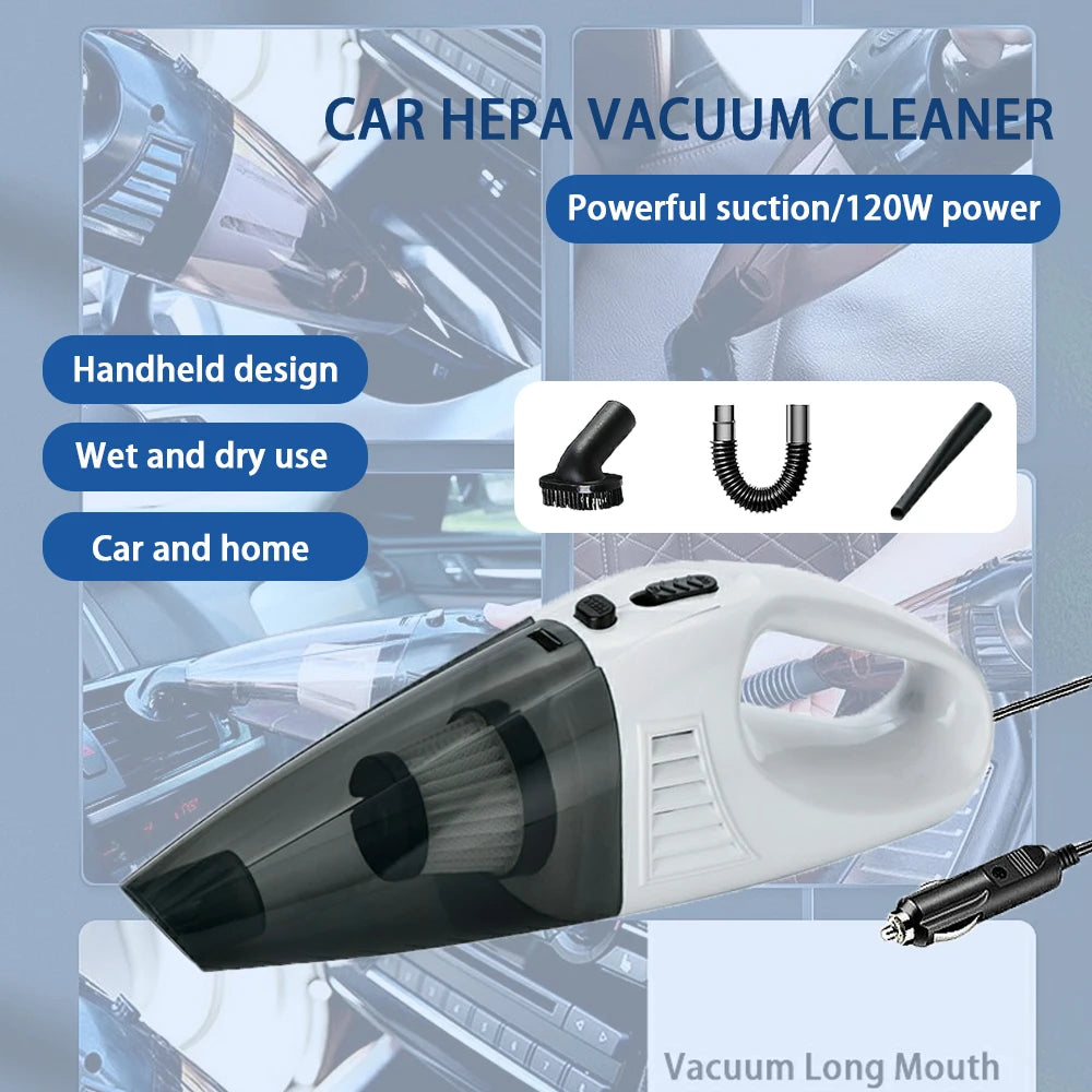 Wireless Car Vacuum Cleaner Portable Handheld for Home and Car Dual Use 3M Power Cord