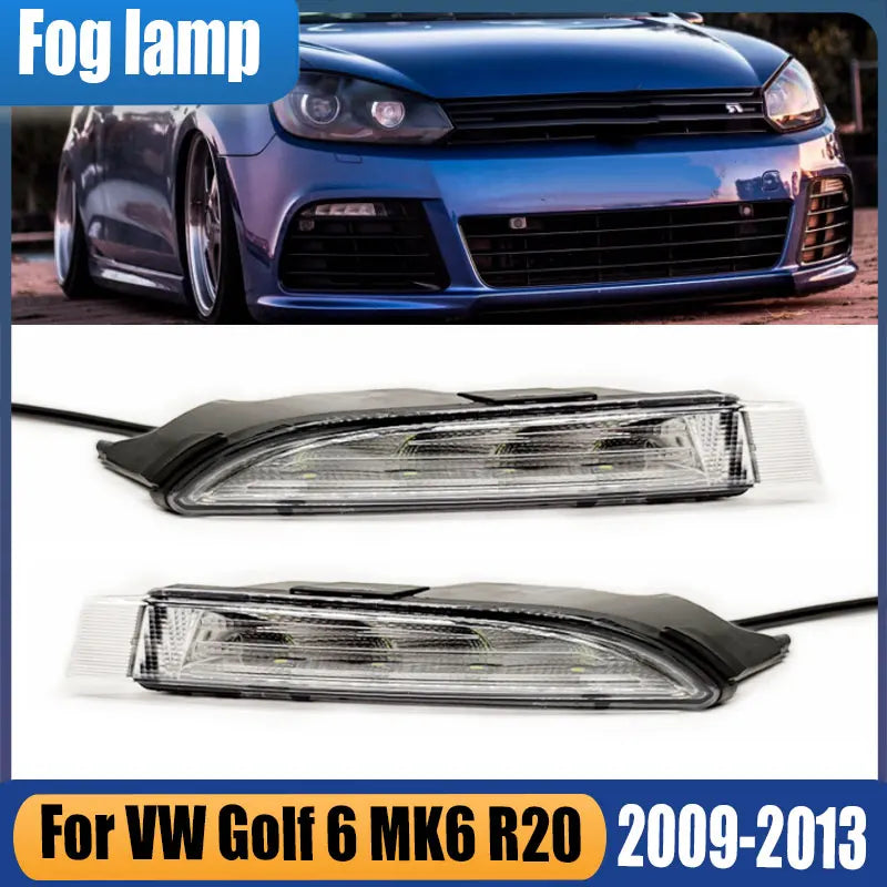 Accesorios para coche VW Golf 6 MK6 R20 2009-2013, luces LED de parachoques delantero, luces diurnas DRL, conjunto de faros antiniebla.