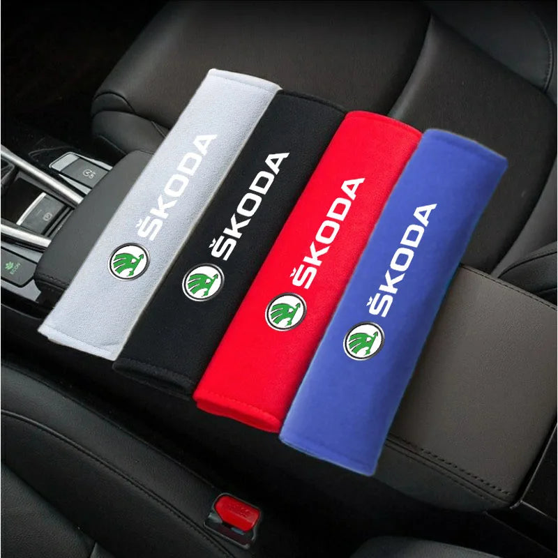 Car Styling Seat Belt Cover Seatbelt Shoulder Strap Protector Pads for Skoda Fabia Octavia Kamiq Karoq Kodiaq Rapid Scala Superb