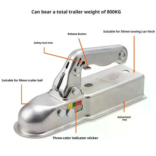 1Pcs RV Boat Trucks Accessories Trailer Tow Connector Towball Protector Head Connector For Unbraked Trailers Upto 800kg Trailer
