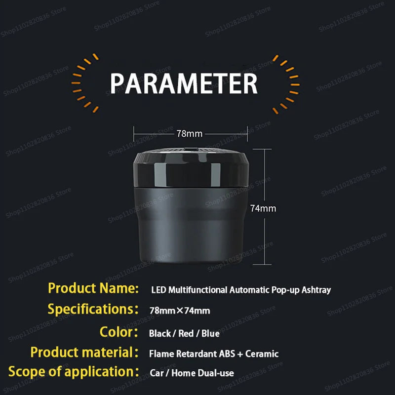 Car Interior Accessories Portable Luminous Ceramic Liner Cigarette Car Ashtray For Lancia ypsilon musa STRATOS Y Phedra