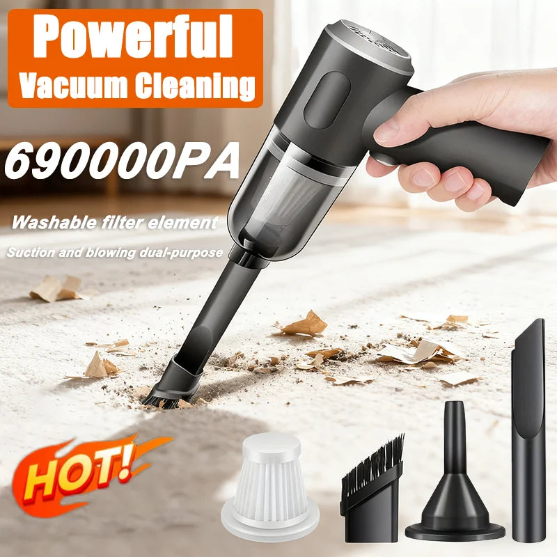 Wireless 690000Pa Car Vacuum Portabale Cleaner Cordless Handheld Vacuum High-power Vacuum Cleaner For Home Office Car