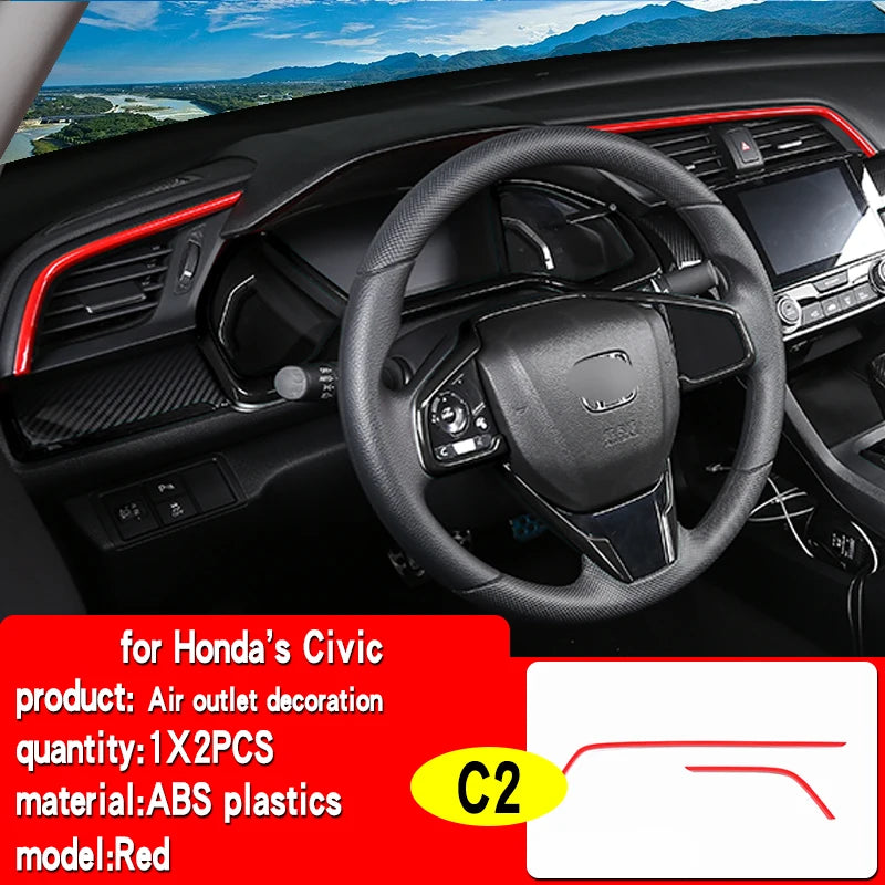 Suitable for 10th generation Honda Civic 2016-2021 car interior decoration center console air outlet gear decoration accessories