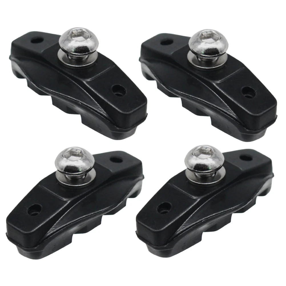 C Brake Pads V Shaped Grooved Rubber Wear Resistant Noise Reduction Design Universal Fit For Road Mountain Bikes Compatible