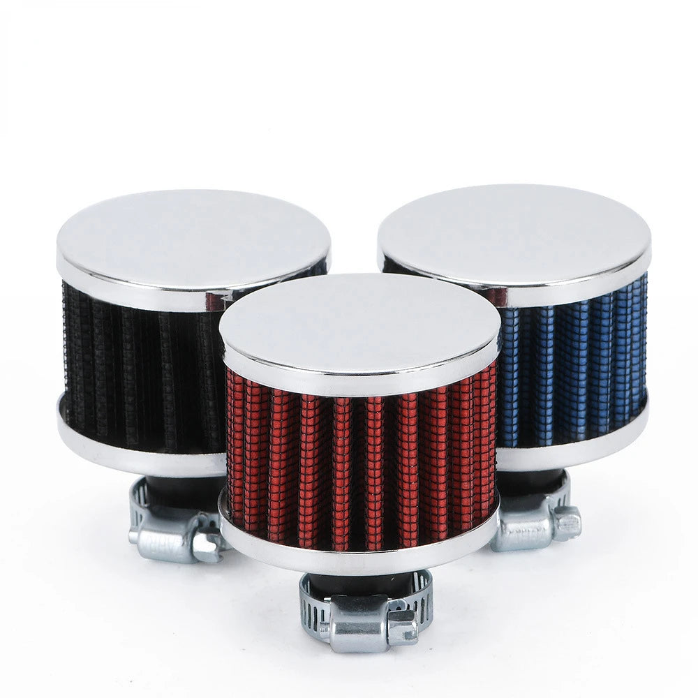 Car Universal 12mm Car Air Filter for Motorcycle Cold Air Intake High Flow Crankcase Vent Cover Mini Breather Filters