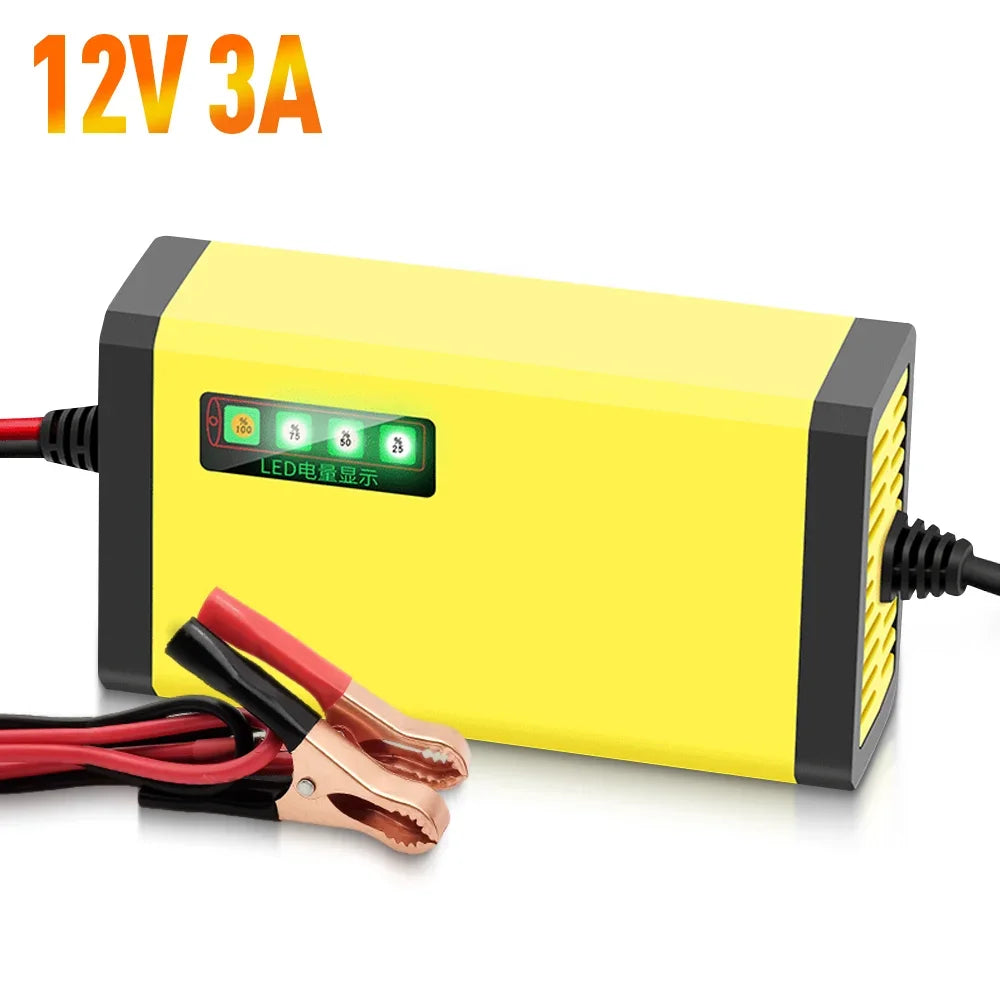 Car Battery Charger 12V 10A Pulse Repair LCD Display Smart Fast Charge Car and Motorcycle Battery Charging Device Car Accesorry
