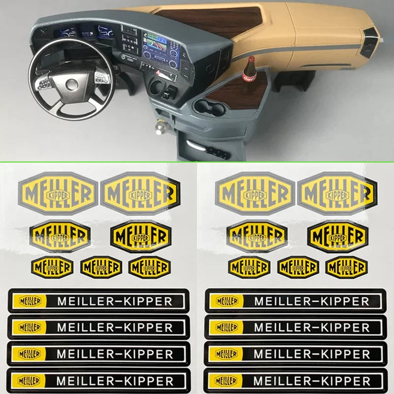 RC Truck Interior Stickers Center Console General for 1/14 Tamiya SCANIA 770S R620 VOLVO BENZ Arocs MAN TGX Car Accessories