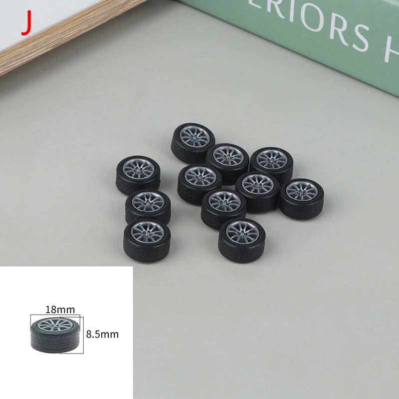 10PCS PC Toy Wheel Rubber Rim Tyres DIY Mini Technology 4WD Colorful Tires Hole Dia 2mm 2.5mm 3mm For RC Model Cars Parts