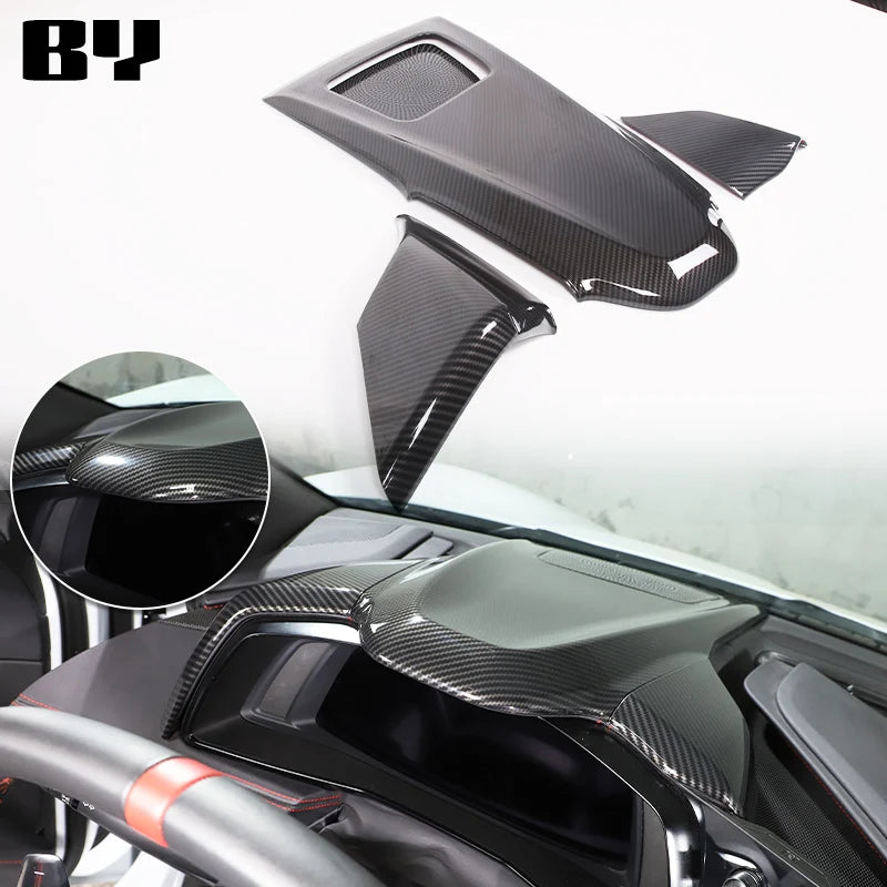 For Chevrolet Corvette C8 2020-2024 Car Accessory ABS Carbon Fiber Car Console Gear Shift Panel Cover door armrest Trim Sticker