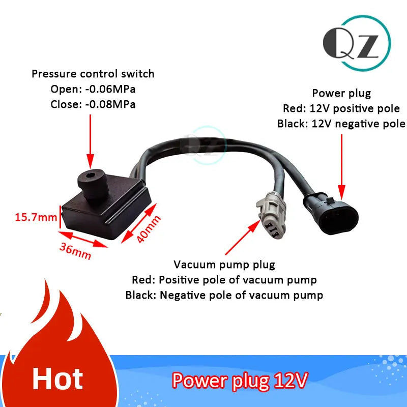 -0.06MPa -0.08MPa New energy Electric vehicle car vacuum pump controller brake booster pressure switch sensor 12V vacuum sensor