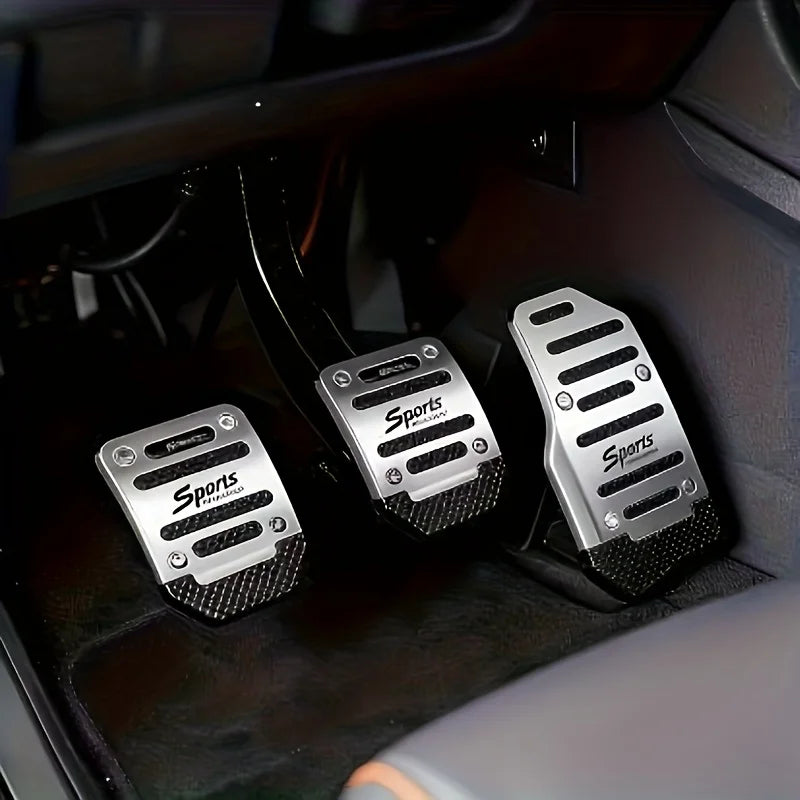 3 manual anti-slip car pedals - Ergonomically designed, durable, suitable for throttle, brake and manual transmission