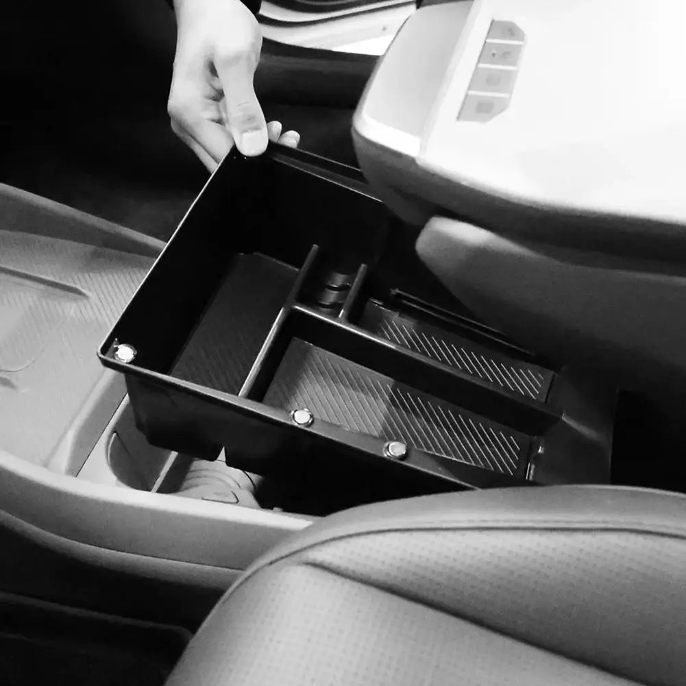 ABS Car Armrest Under Storage Box Organizer Holder Tray Car Central Card Coin Stowing Tidying For Kia Ev3