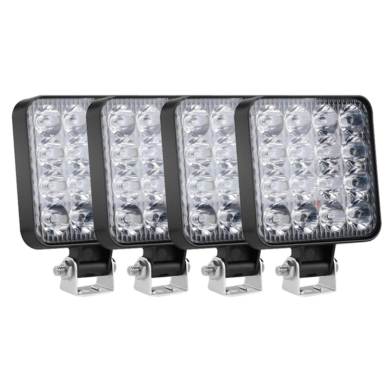 48W 16 Led 12V 24V LED Light Bar Work Light For Car Tractor Boat Truck 4X4 4WD SUV ATV Off Road Car SUV ATV Barra LED Headlights