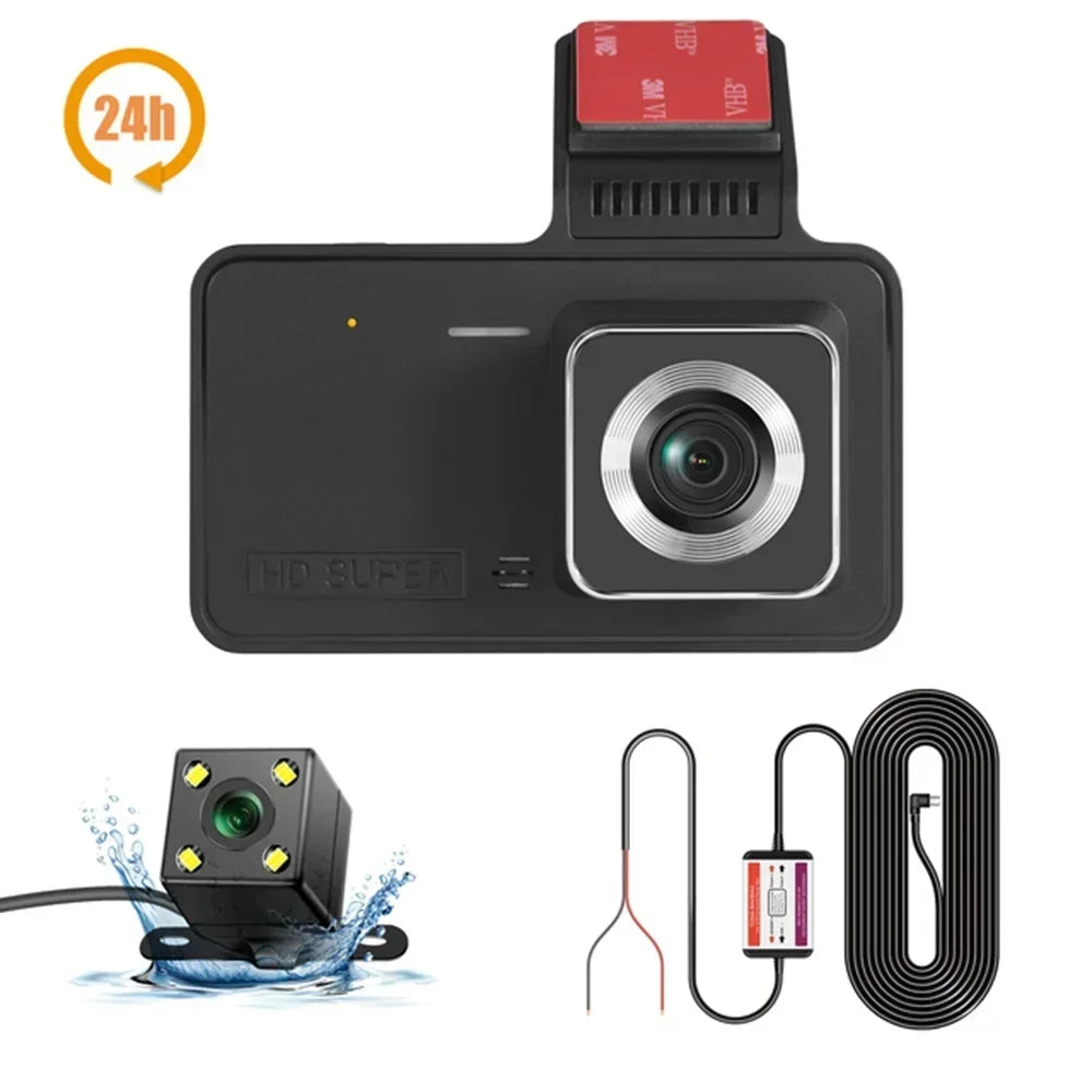 Dash Cam Front Rear View Camera Video Recorder Dual Lens Car DVR Cycle Recording Night Vision G Sensor 1080P Dashcam 4 Inch