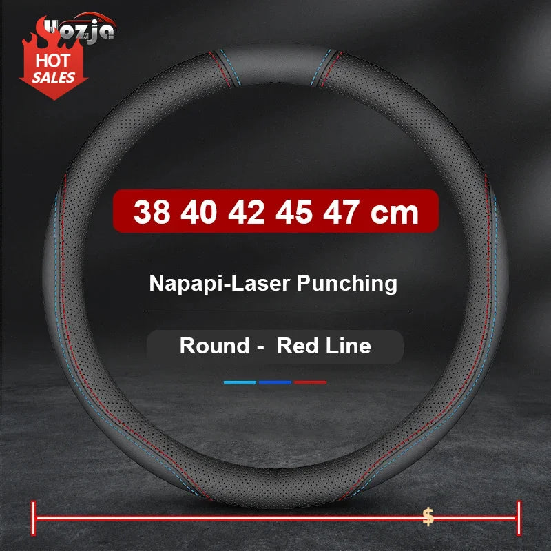 Large Size Bus Truck Steering Wheel Cover Leather Braid Cover for MAN TGS TGX E TGE CIT TGL TGM Auto Interior Accessories