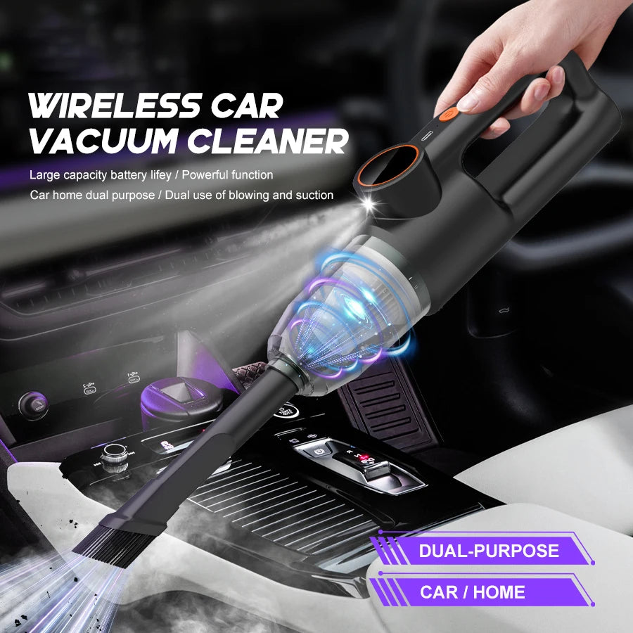 11000PA Car Vacuum Cleaner Strong Suction Portable Cordless Handheld Vacuum Cleaner with Multi-Nozzles for Car Home Office Pet