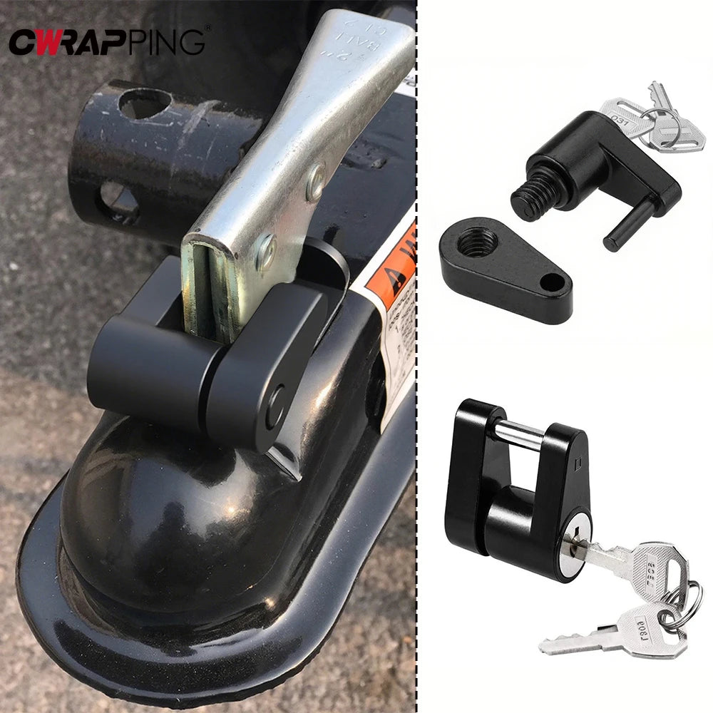 Trailer Hitch Coupler Lock Zinc Alloy Anti-theft RV Truck Car Towing Hauling Security Towing Bar Parts Protector Car Accessories