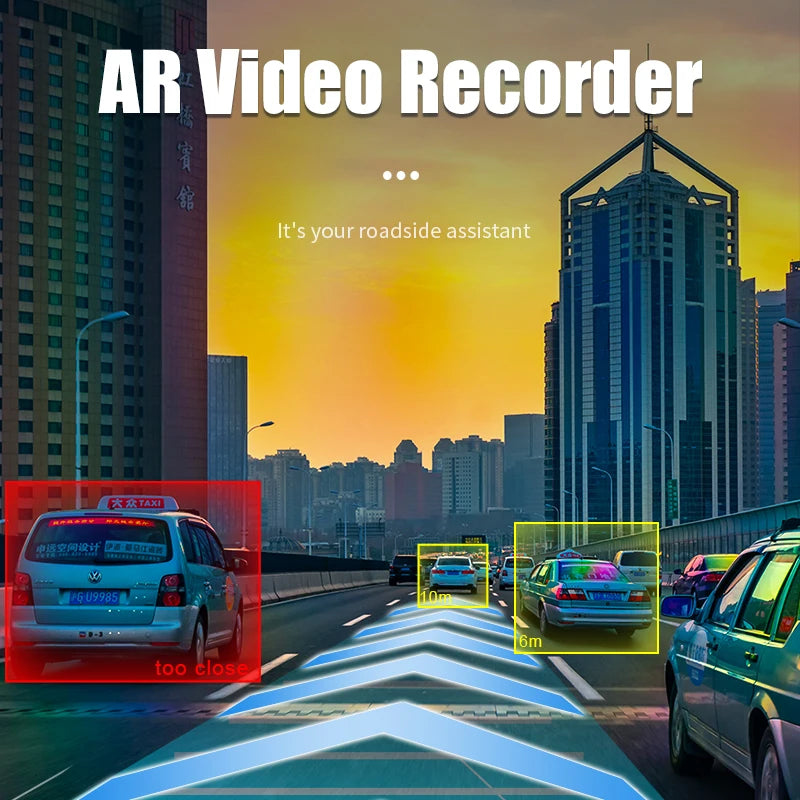 Full HD 170° Wide Angle Dash Cam for Android Multimedia Double Recording Front And Rear Camera ADAS Car DVR USB TF Card 32G 64G