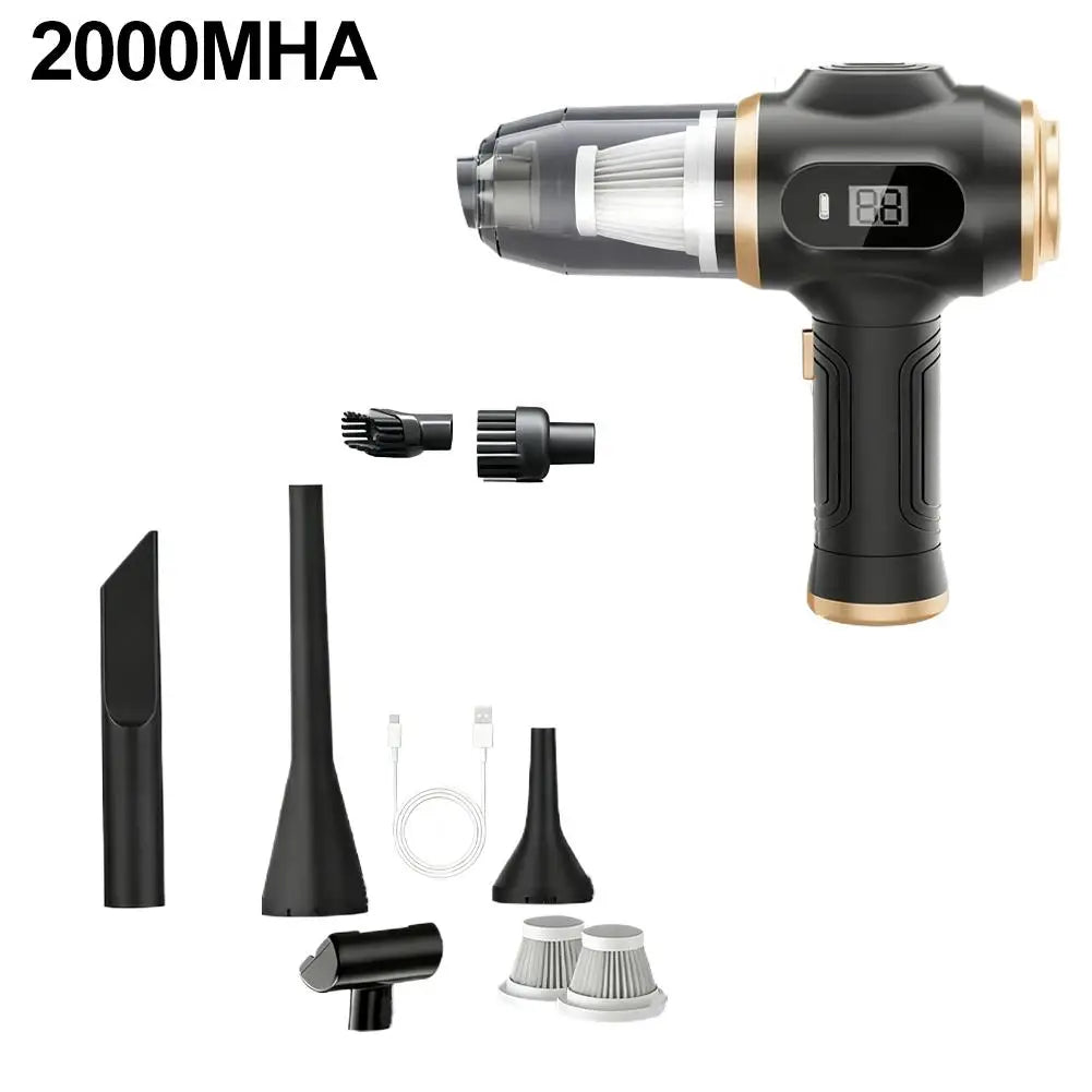 Car Vacuum Cleaner High Speed Handheld Fan Powerful 4 In1 Clean Machine Wireless Portable Vacuum Cleaner For Vehicle