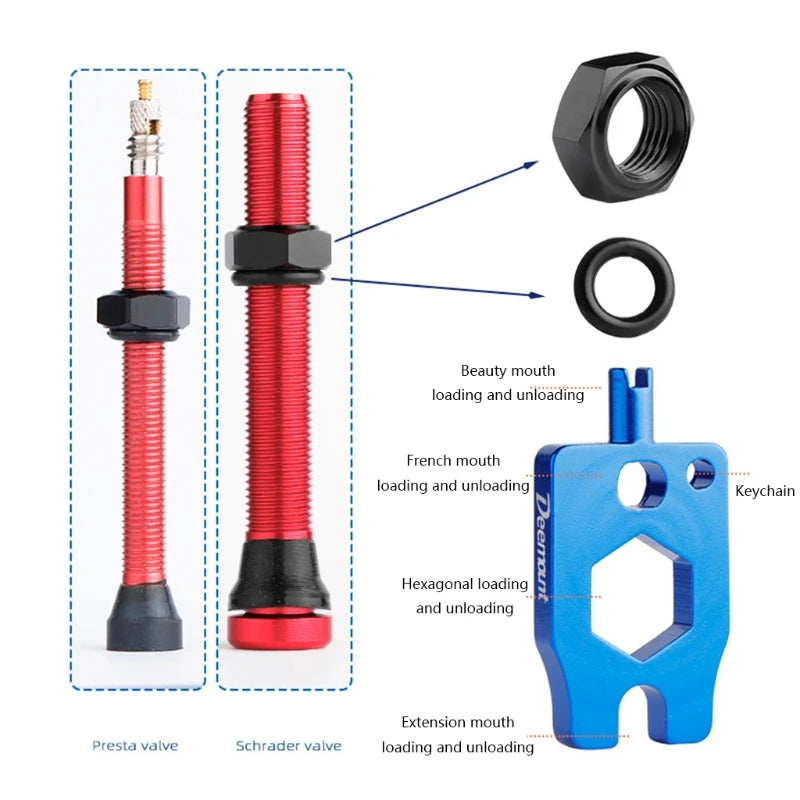Repair Tools Bicycle Val-ve  Wrench Hex Nuts O-ring Schrader Provides Multi-function Service Wrench Great Performance Bike Tool
