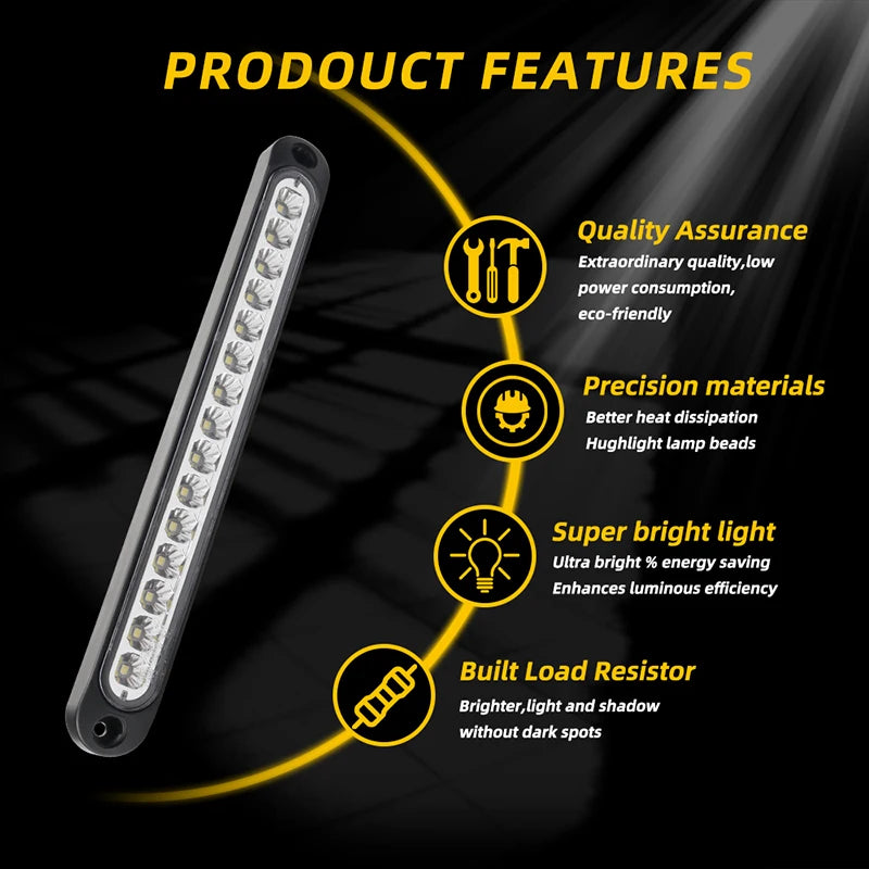 Truck Trailer Side Marker Indicators light Car Signal Brake Rear Warning Taillight 6LED 12V 24V emergency lights car accessories