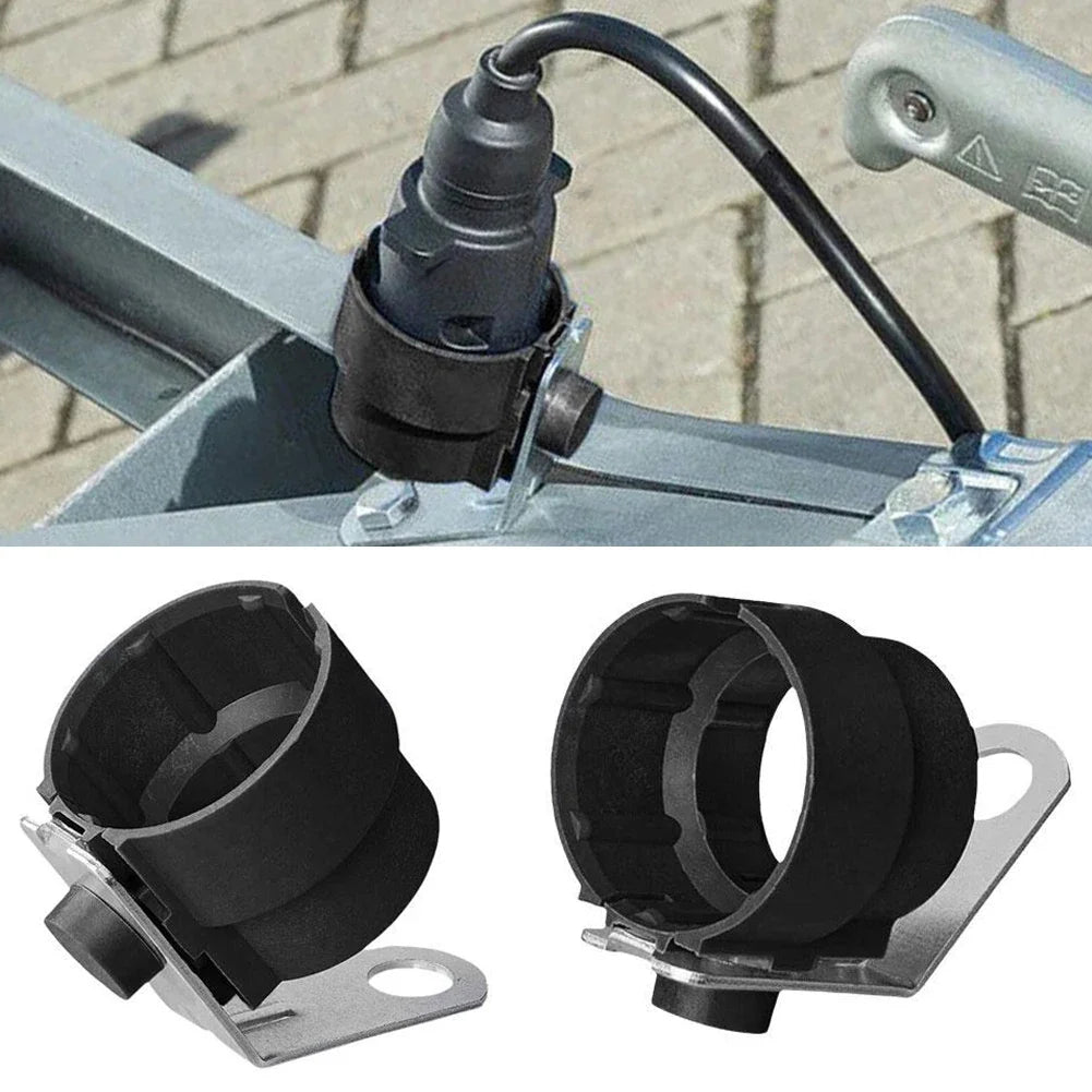 Round Trailer Plug Holder Connector Trailer Dirt Protection Plug ABS Adapter for 7 /13 Pin Plugs Truck Hitch Car Accessories