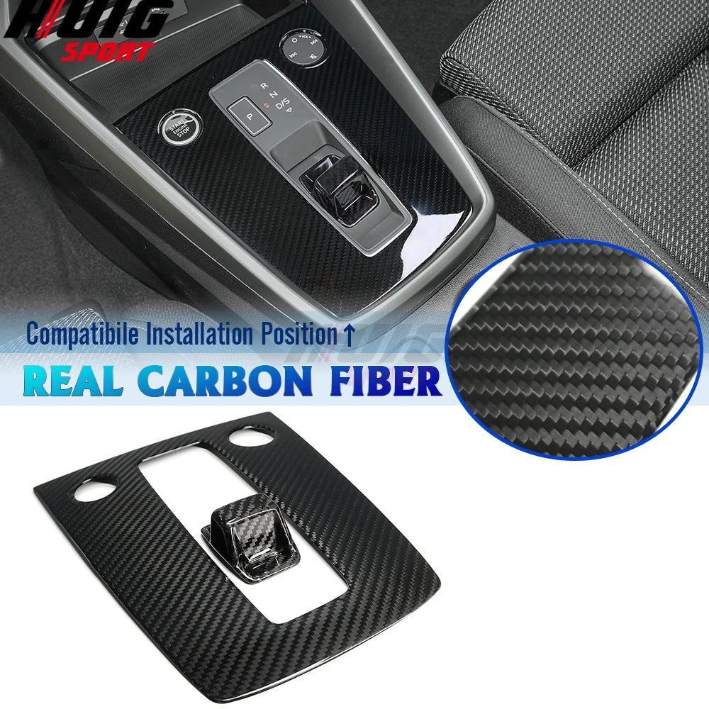 Car Inner Accessories For Audi RS3 S3 A3 8Y 2020 2021 2022 Carbon Fiber Center Console Gear Shift Head Knob Panel Cover Sticker